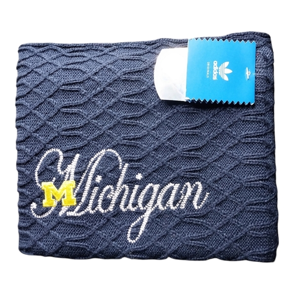 Adidas University of Michigan Wolverines Infinity Scarf Women's Navy Blue - Picture 1 of 12